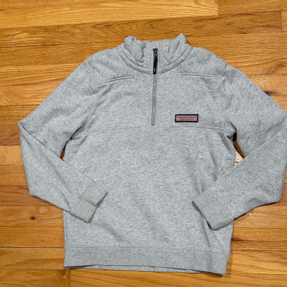 Vineyard Vines Light Gray shep shirt half Zip-Up top